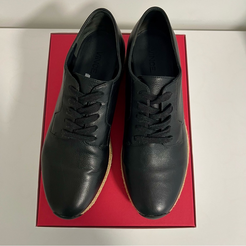 Vince Leather Espadrille Sneakers - Black Sneakers, Shoes - Picture 8 of 10